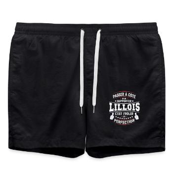 Supporter Lillois - Beau Gosse de Lille - Short de bain - noir - Devant - AI Model Male 185 light (185cm)