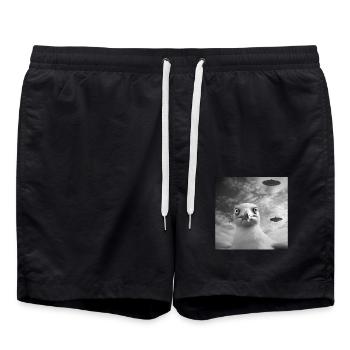 Möwe - Badeshorts - Schwarz - Vorne - AI Model Male 185 light (185cm)