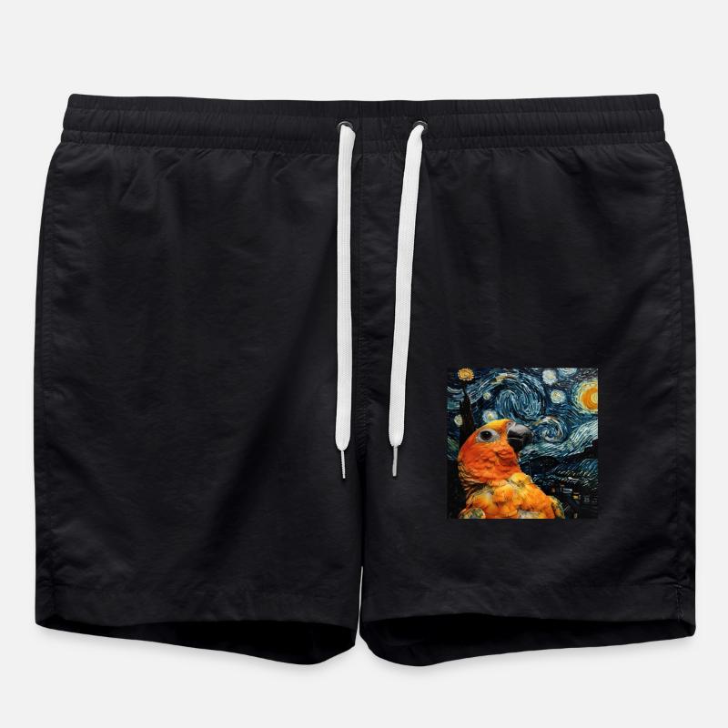 Sittiche - Badeshorts - Schwarz