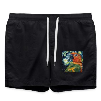 Sittiche - Badeshorts - Schwarz - Vorne - AI Model Male 185 light (185cm)