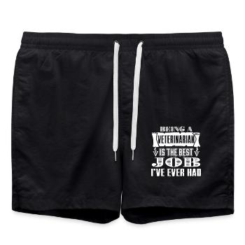 Veterinarian Veterinarian Best Job Ever - Swim Trunks - black - Front - AI Model Male 185 light (185cm)