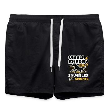 Vizsla Energy 24/7 Snuggles And Sprints Dog Owner - Swim Trunks - black - Front - AI Model Male 185 light (185cm)