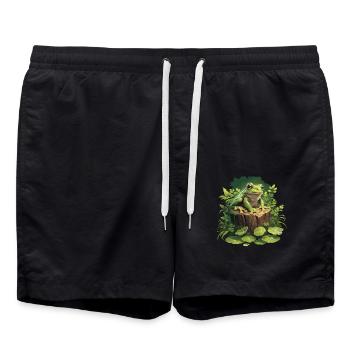 Frog Frogs - Swim Trunks - black - Front - AI Model Male 185 light (185cm)
