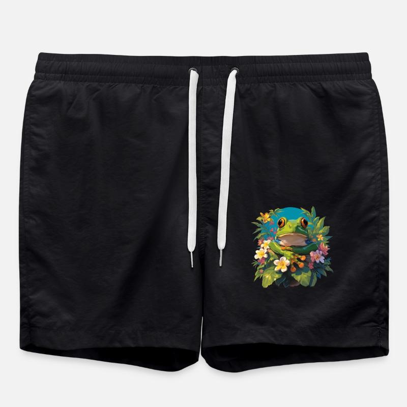 Frog Frogs - Swim Trunks - black