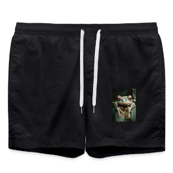 Frog Frogs - Swim Trunks - black - Front - AI Model Male 185 light (185cm)