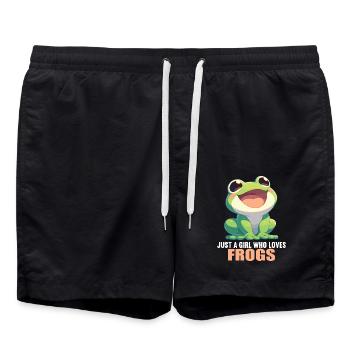 Frosch Frösche - Badeshorts - Schwarz - Vorne - AI Model Male 185 light (185cm)