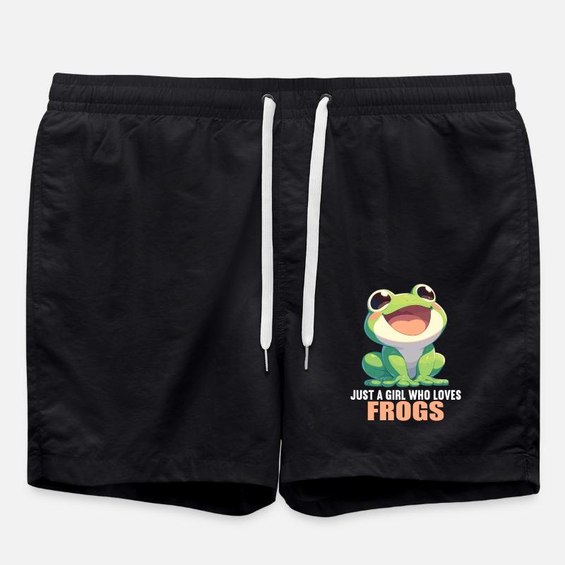 Frosch Frösche - Badeshorts - Schwarz
