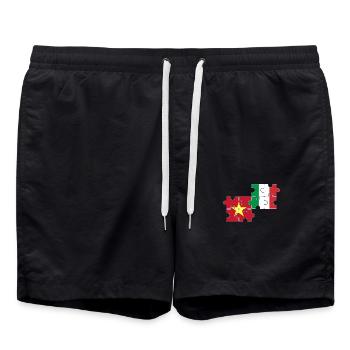 Vietnam Italie Drapeau Italien Vietnamien - Short de bain - noir - Devant - AI Model Male 185 light (185cm)