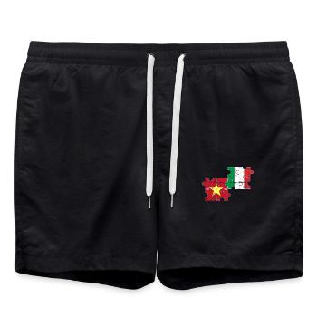 Vietnam Italie Vintage Drapeau Vietnamien - Short de bain - noir - Devant - AI Model Male 185 light (185cm)