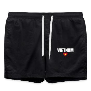 Vietnam Drapeau vietnamien - Short de bain - noir - Devant - AI Model Male 185 light (185cm)