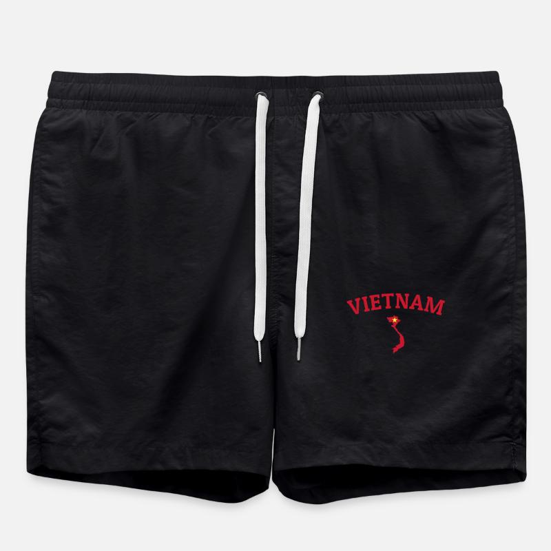 Vietnam Map Vietnamese Flag Vietnamese - Swim Trunks - black