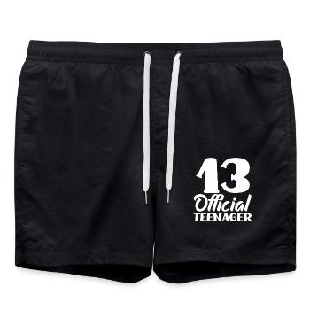13 Anniversaire officiel de l’adolescent - Short de bain - noir - Devant - AI Model Male 185 light (185cm)