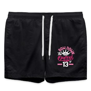 13th Birthday The Queen Turns 13 - Swim Trunks - black - Front - AI Model Male 185 light (185cm)
