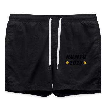 Rente 2025 Geschenk Pension 2025 Ruhestand Opa Oma - Badeshorts - Schwarz - Vorne - AI Model Male 185 light (185cm)