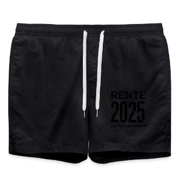 Pension 2025 Cadeau Pension 2025 Retraite Grand-père Grand-mère - Short de bain - noir - Devant - AI Model Male 185 light (185cm)