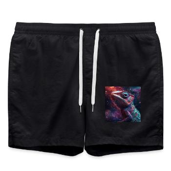 Chamäleon - Badeshorts - Schwarz - Vorne - AI Model Male 185 light (185cm)