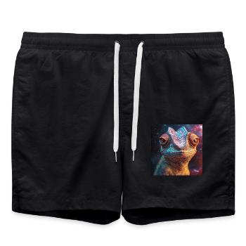 Chamäleon - Badeshorts - Schwarz - Vorne - AI Model Male 185 light (185cm)