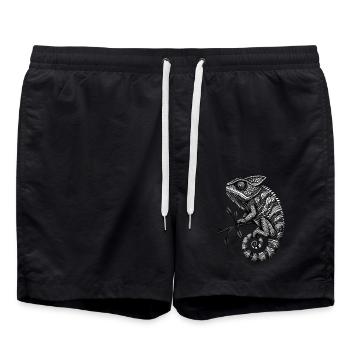 Chamäleon - Badeshorts - Schwarz - Vorne - AI Model Male 185 light (185cm)