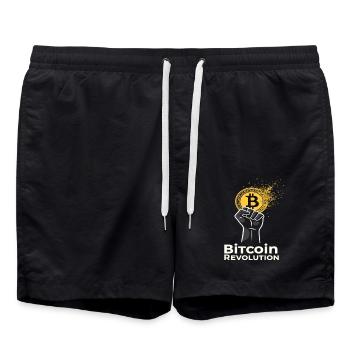 Bitcoin Revolution - Badeshorts - Schwarz - Vorne - AI Model Male 185 light (185cm)