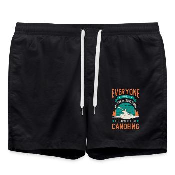Canoeing Everyone Must Believe Canoeist Paddling - Swim Trunks - black - Front - AI Model Male 185 light (185cm)