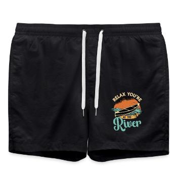 Canoeing Relax You're At The River Loves Paddling - Swim Trunks - black - Front - AI Model Male 185 light (185cm)