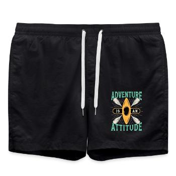Canoeing Adventure Is An Attitude Rower Canoeist - Swim Trunks - black - Front - AI Model Male 185 light (185cm)
