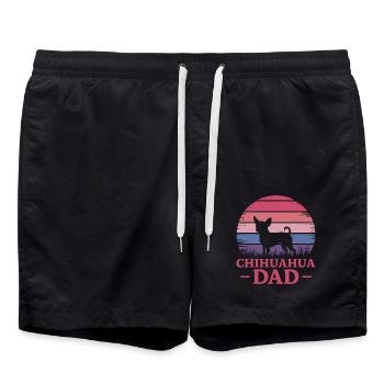 Chihuahua Disant Papa Drôle Chihuahua Cadeau - Short de bain - noir - Devant - AI Model Male 185 light (185cm)