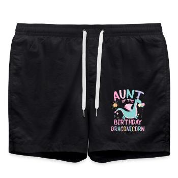 Aunt Of the Birthday Girl Dracon Family Party - Badeshorts - Schwarz - Vorne - AI Model Male 185 light (185cm)