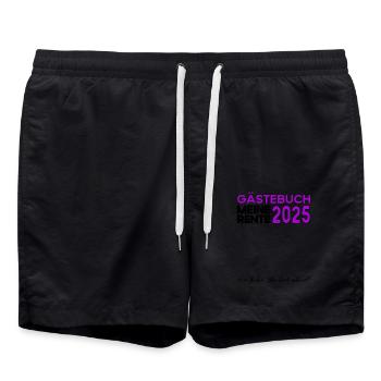 Rente 2025 Gästebuch Pension Ruhestand Oma Opa - Badeshorts - Schwarz - Vorne - AI Model Male 185 light (185cm)