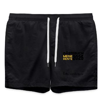 Rente 2025 Gästebuch Pension Ruhestand Oma Opa - Badeshorts - Schwarz - Vorne - AI Model Male 185 light (185cm)