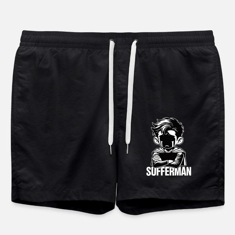 Sufferman Lustige Superhelden-Parodie - Badeshorts - Schwarz