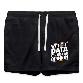 Ohne Daten ist es nur eine Meinung - Badeshorts - Schwarz - Vorne - AI Model Male 185 light (185cm)