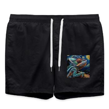 Chamäleon - Badeshorts - Schwarz - Vorne - AI Model Male 185 light (185cm)