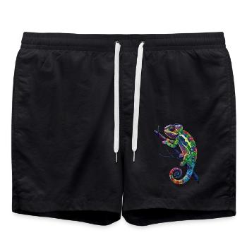 Chamäleon - Badeshorts - Schwarz - Vorne - AI Model Male 185 light (185cm)
