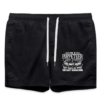 Puppeteer Solves Problems - Swim Trunks - black - Front - AI Model Male 185 light (185cm)