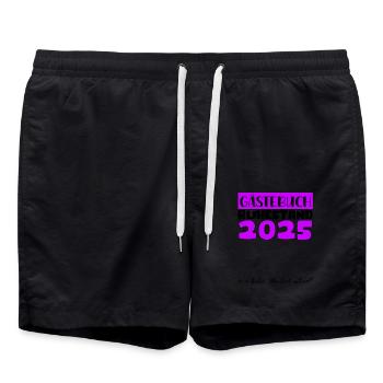 Pension 2025 Livre d’or Pension Retraite Mamie Papy - Short de bain - noir - Devant - AI Model Male 185 light (185cm)