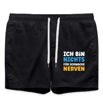 Ich bin nichts für schwache Nerven - Badeshorts - Schwarz - Vorne - AI Model Male 185 light (185cm)