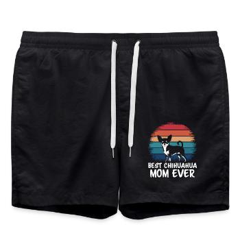 Chihuahua Disant Maman Drôle Chihuahua Cadeau - Short de bain - noir - Devant - AI Model Male 185 light (185cm)