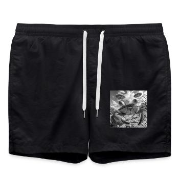 Krabbe - Badeshorts - Schwarz - Vorne - AI Model Male 185 light (185cm)