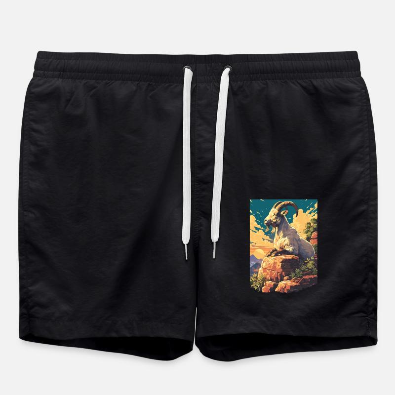 Ziegen Ziege - Badeshorts - Schwarz