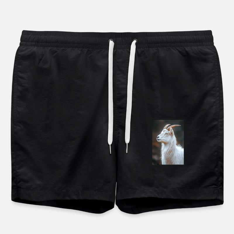 goats goat - Swim Trunks - black