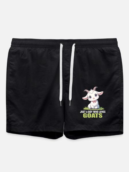 goats goat - Swim Trunks - black
