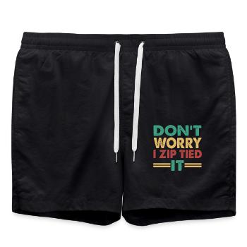 Mach Dir Keine Sorgen Ich Habe Es Mit - Badeshorts - Schwarz - Vorne - AI Model Male 185 light (185cm)