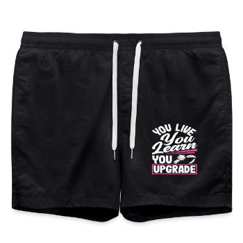 You live, you learn, you improve the divorce - Swim Trunks - black - Front - AI Model Male 185 light (185cm)