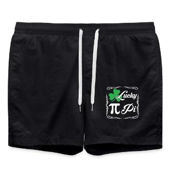 Pi Day Lucky Pi Clover - Swim Trunks - black - Front - AI Model Male 185 light (185cm)