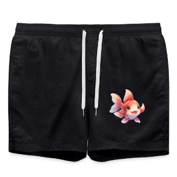 poisson rouge - Short de bain - noir - Devant - AI Model Male 185 light (185cm)