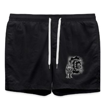 Wolf - Swim Trunks - black - Front - AI Model Male 185 light (185cm)