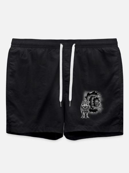 Wolf - Swim Trunks - black