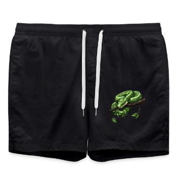 Arbre vert Python Serpents Amoureux Terrarium - Short de bain - noir - Devant - AI Model Male 185 light (185cm)