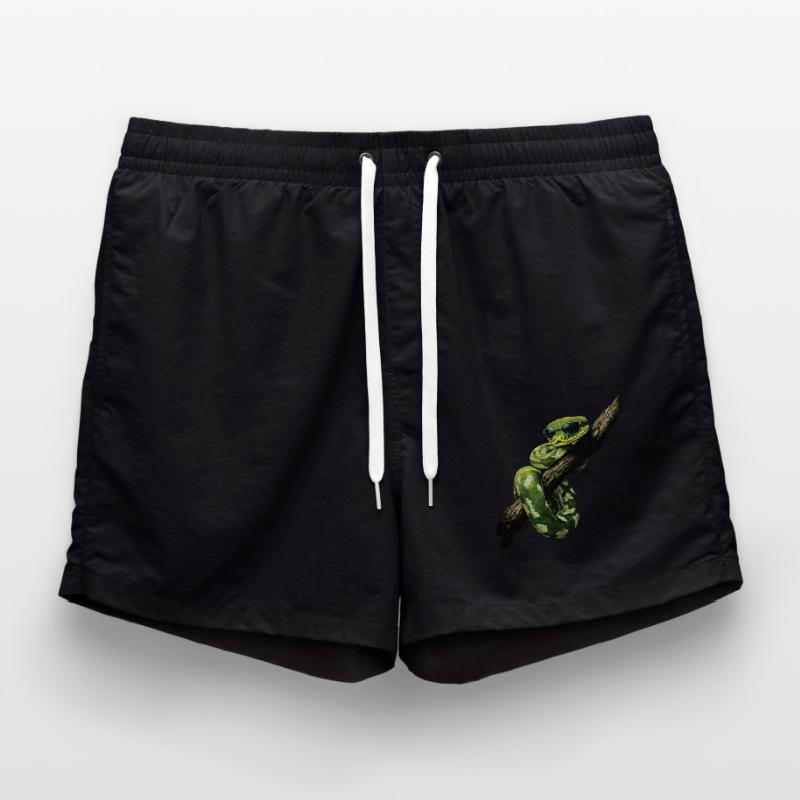 Green Tree Python Snakes Lover Terrarium Swim Trunks